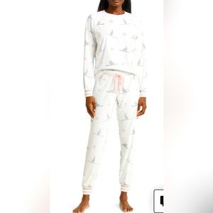 PJ Salvage soft velour snow bunny pajamas